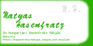 matyas hasenfratz business card